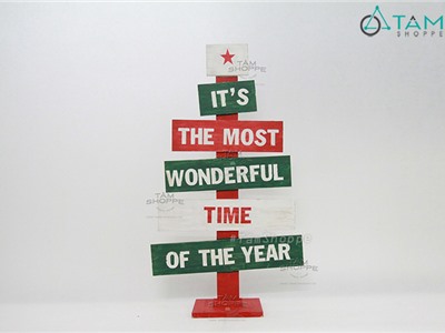 Cây thông Noel bằng gỗ Vintage cao 1m số 02